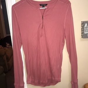 Pink long sleeve metal zipper